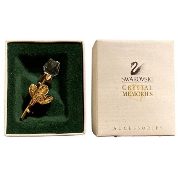 Swarovski Jewelry - Swarovski Crystal Rose Pin Accessory Flower Mothers Day Gift Idea Jewelry